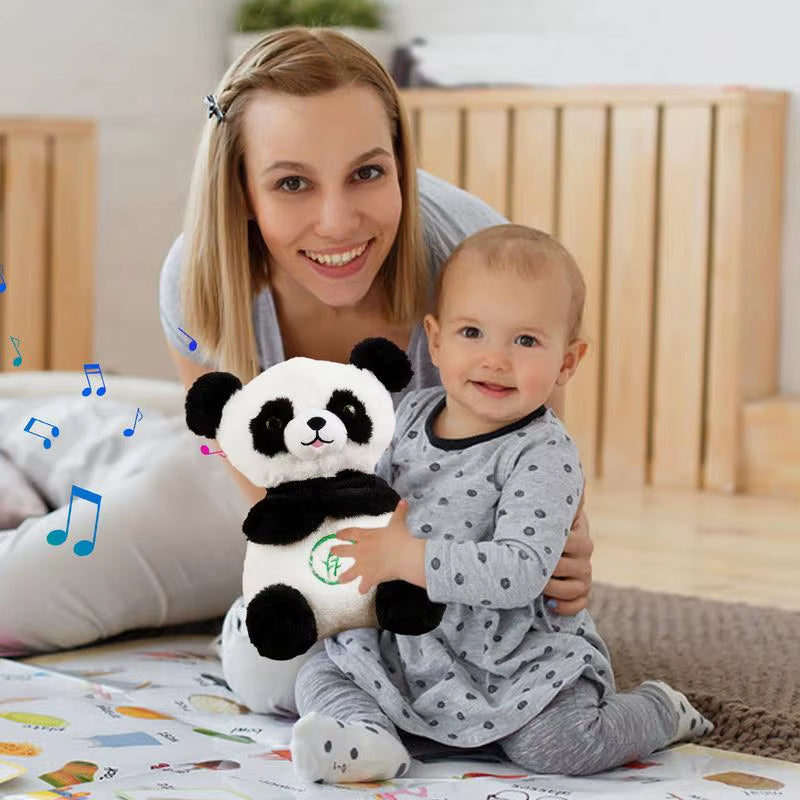 Sleeping Panda Plush Breathing Realistic Stuffed Interactive Panda Toy Plush Sound Machine Portable Plush Toy Music & Sounds For