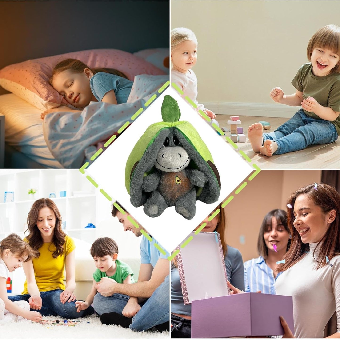 Juguete De Burro Relajante, Peluche Que Respiras De Burro Para Ansiedad, Peluche Dormir Niños Con Movimiento, Sonidos Y Luces Relajantes, Lindo Juguete Animal De Peluche Relajante Antiestres