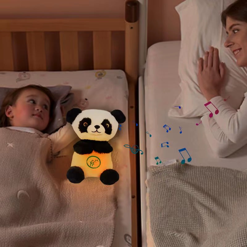 Sleeping Panda Plush Breathing Realistic Stuffed Interactive Panda Toy Plush Sound Machine Portable Plush Toy Music & Sounds For