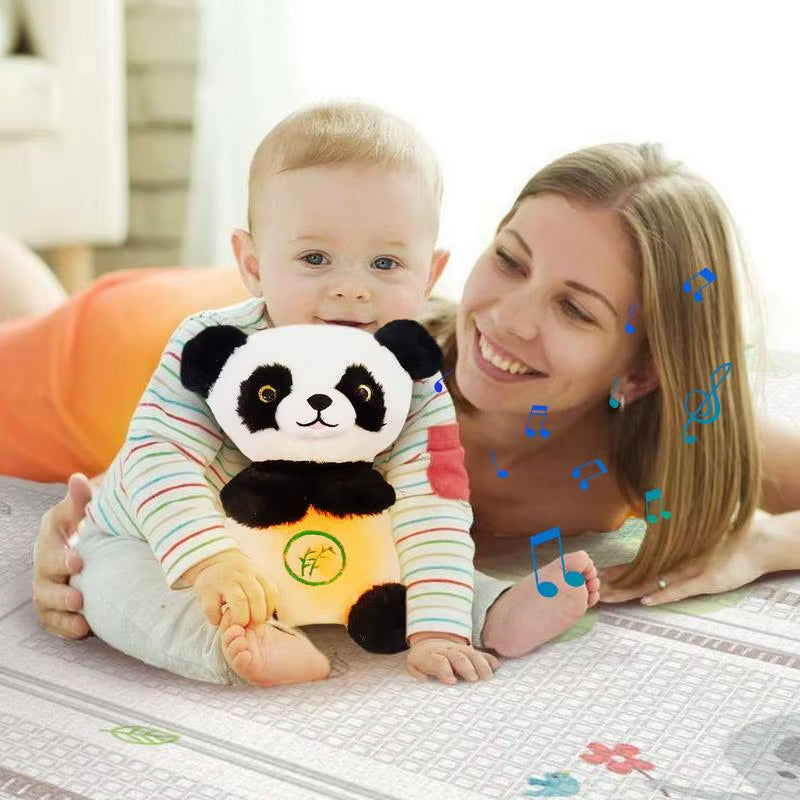 Sleeping Panda Plush Breathing Realistic Stuffed Interactive Panda Toy Plush Sound Machine Portable Plush Toy Music & Sounds For