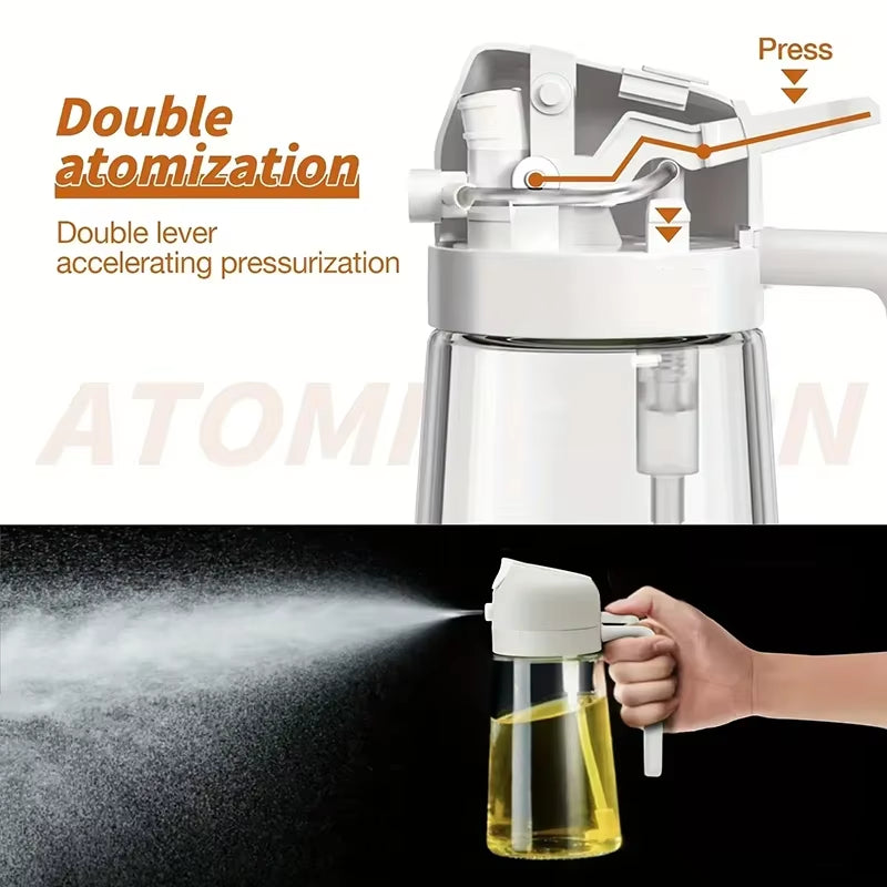 Multi-Functional Kitchen Oil Bottle Spray Oil Pouring Two-In-One Food-Grade Material Is Not Easy to Damage 500ML Large Capacity