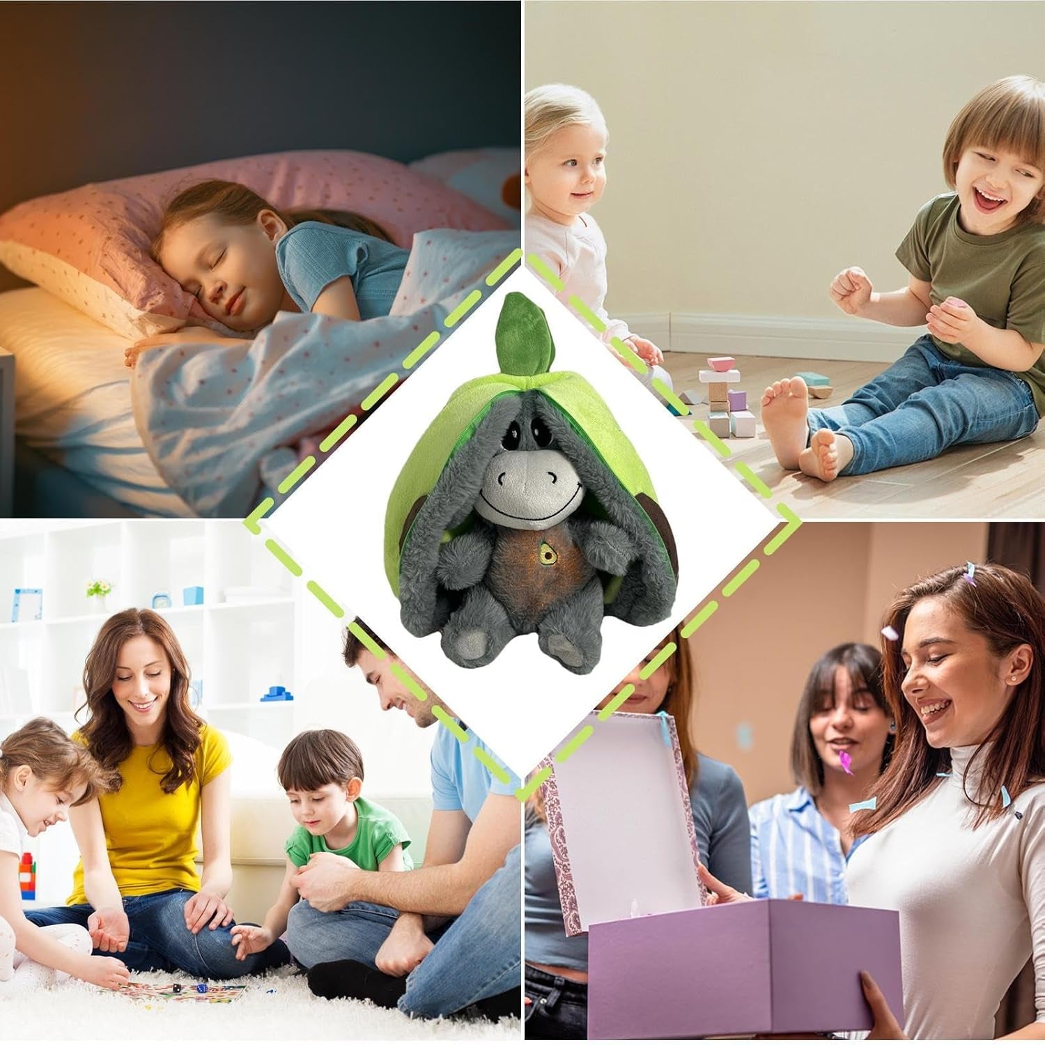 Juguete De Burro Relajante, Peluche Que Respiras De Burro Para Ansiedad, Peluche Dormir Niños Con Movimiento, Sonidos Y Luces Relajantes, Lindo Juguete Animal De Peluche Relajante Antiestres