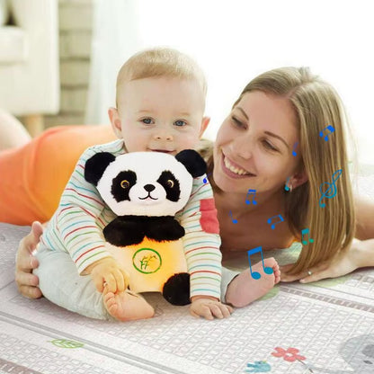 Sleeping Panda Plush Breathing Realistic Stuffed Interactive Panda Toy Plush Sound Machine Portable Plush Toy Music & Sounds For