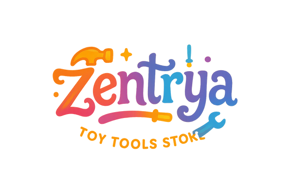 quiero un logo para una tienda que se llama Zentrya que vende herramientas de juguete, con una variedad de colores analogas, letra de fantasia 